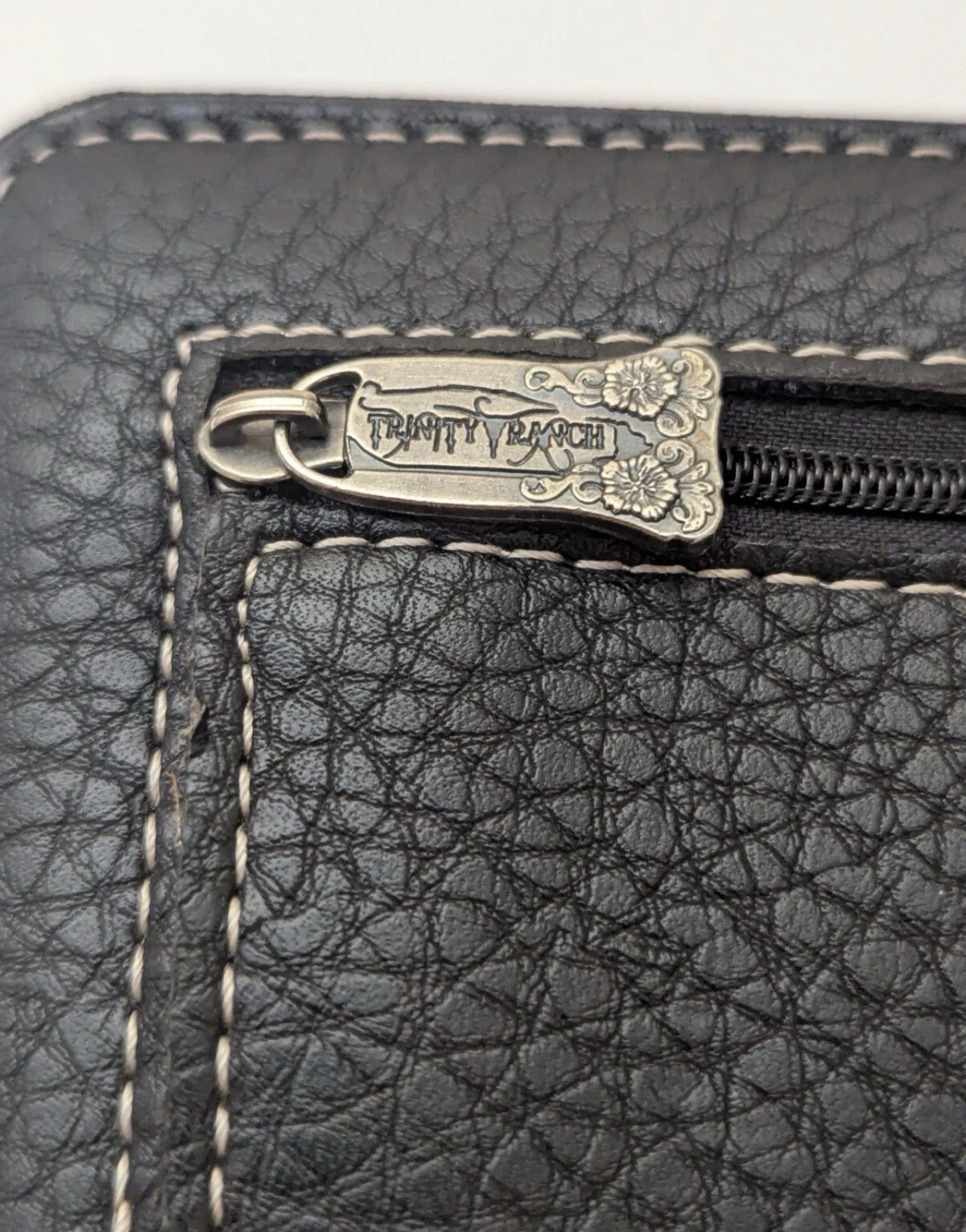 Trinity Ranch Tooled Collection Black Wallet Teal… - image 3