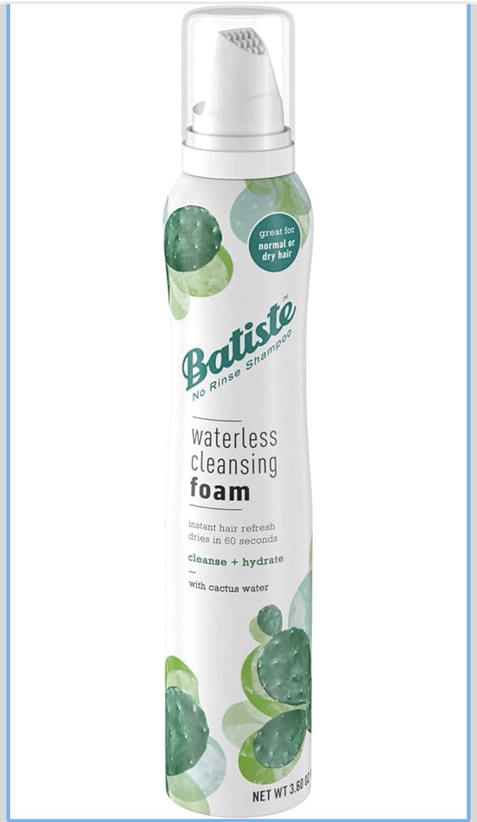 Batiste No Rinse Shampoo &ndash; Waterless Cleansing Foam (3.60 oz)