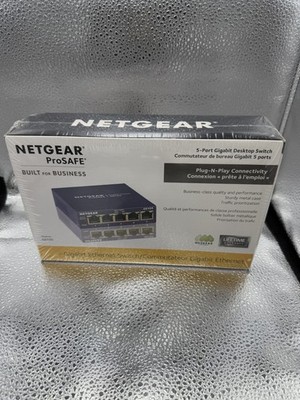 NETGEAR ProSAFE GS105 5-Port Gigabit Ethernet Desktop Switch RJ-45