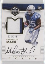 2017 Panini Limited Rookie Patch Auto 22/299 Marlon Mack #131 Patch Auto 8p3
