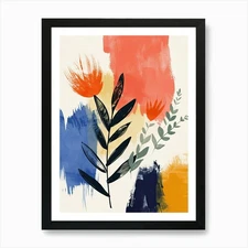 Mod Rhythm Mid Century Style Art Pr Framed Wall Art Poster Canvas Print Picture