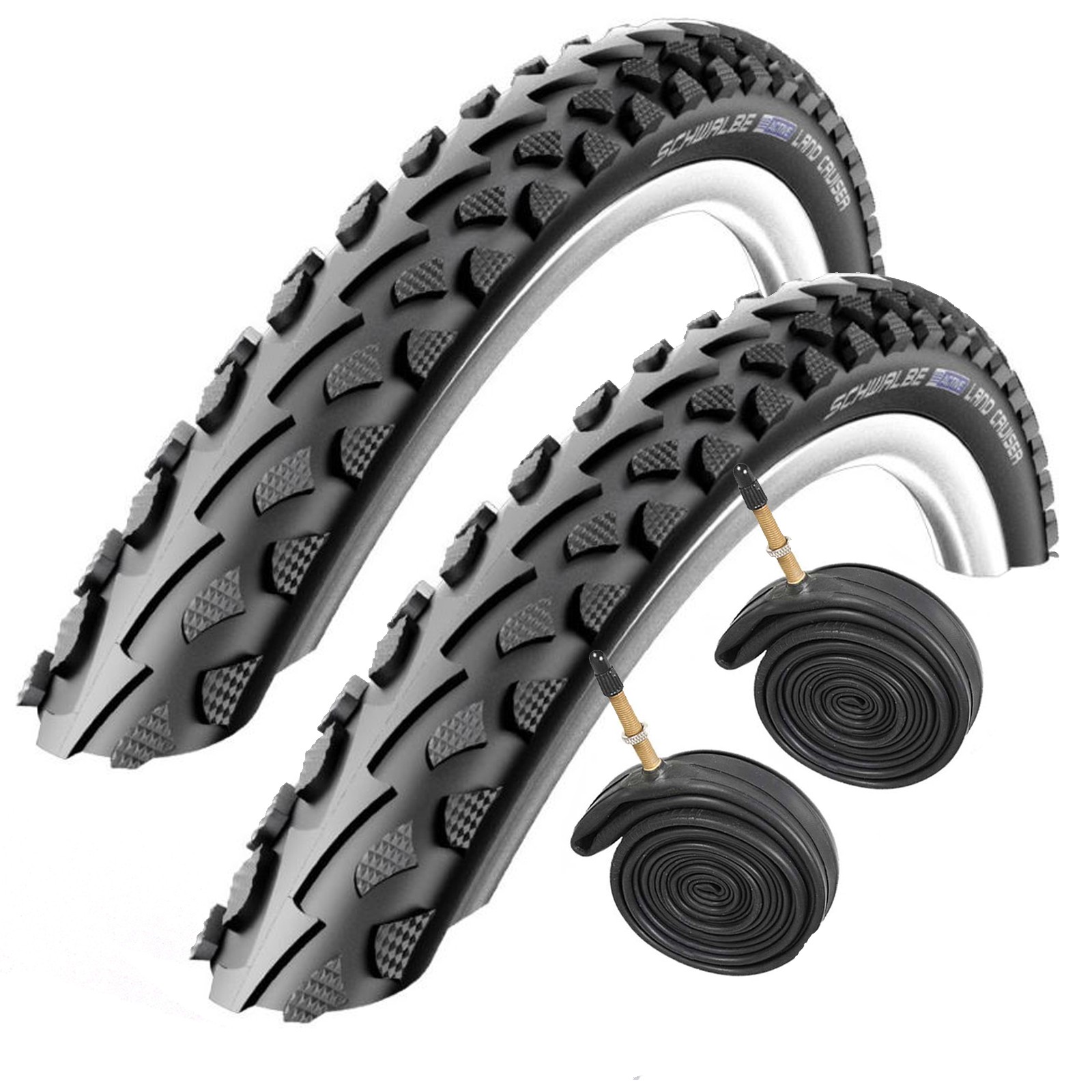 Hybrid Bike Tyre & Presta Tubes Schwalbe Land Cruiser 700 x 35c Cycle Tyres