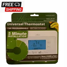 Hunter Home Comfort 44378 Digital 7 Day Programmable Thermostat White ProgramNEW