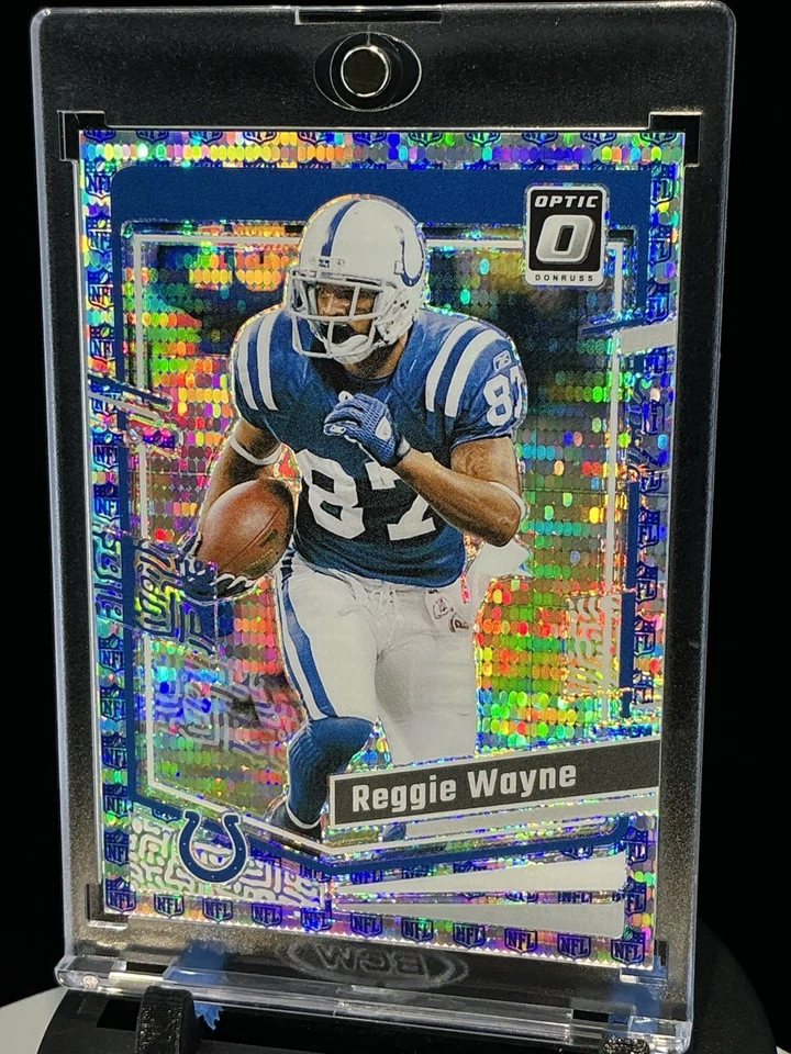 2023 Panini Donruss Optic Reggie Wayne NFL Shield Prizm 10/32 Indianapolis Colts - Image 3 of 4