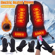 Heated Mittens Gloves Electric Rechargeable Battery Hand Warm Windproof Thermal
