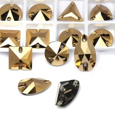 Wholesal Aurum Color Different Shape and Size Sew on Rhinestones DIY Sewing Bead