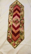 Hand Made Quilted Table Runner/ Topper / Mat 15" x 48 Floral