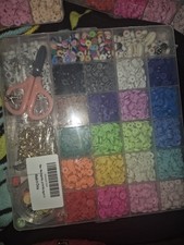 Jewelry Making Kit w/ 3 packages of Beads, Charms, Cord Scissors Necklaces