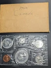 1962 Canadian Proof-like Mint Set 6 Coin Set With Envelope 1.1 OZ Silver Content
