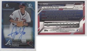 2016 Bowman Chrome Prospect Auto Blue Refractor /150 Juan Yepez #CPA-JY Auto