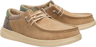 Hey Dude Paul Men's Leather Casual Mid Top Shoes Nut Brown Lightweight New