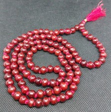 Red Sandalwood Mala 109 Beads 8mm Knotted Japa Prayer Necklace 38cm