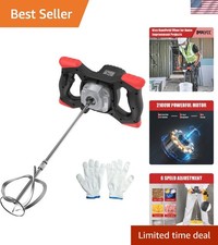 Cement Mixer 2100W, Portable Concrete Mixer, 110V Handheld Mud Mixer for Mota...