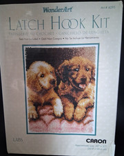 WonderArt LAB PUPPIES Latch Hook Kit by Caron  4295 - New In box 20"x27"