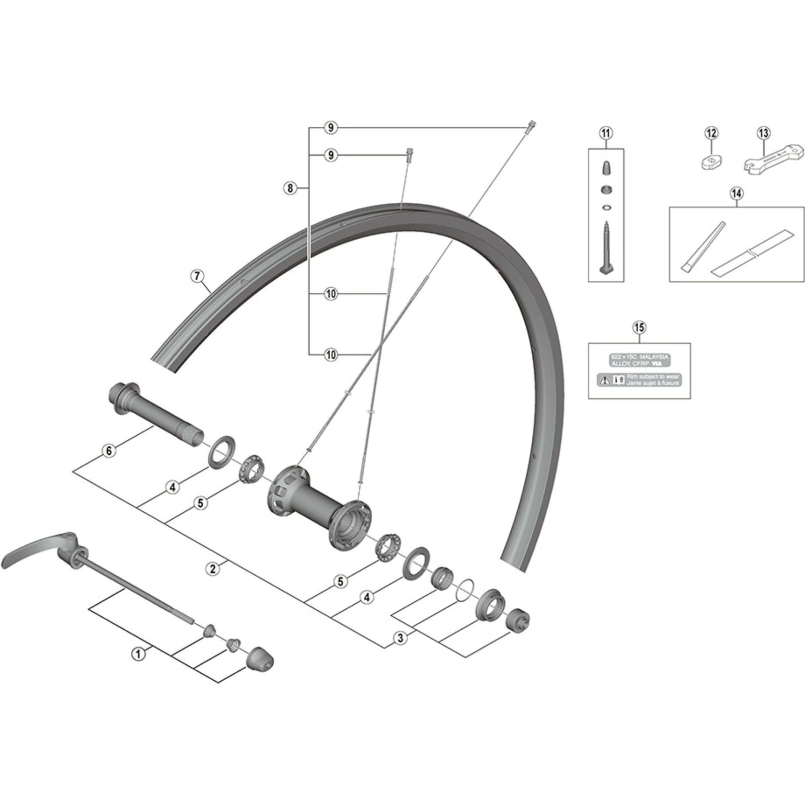 Shimano Spares WH-RS700-C30-TL tubeless tape with spatula