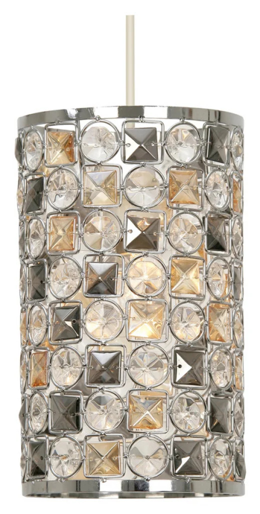 Lampshade Silver Davoli Acrylic Chrome 140mm Shade Only Oaks Lighting 3361 LG