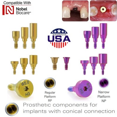 Nobel Compatible Dental Healing Cap Abutment NP RP Titanium Active  3.6/5.0/6.0
