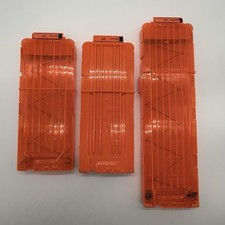 Nerf N-Strike Rapid Fire Dart 10  12 Round Magazine Clip Lot of 3 Clear Orange