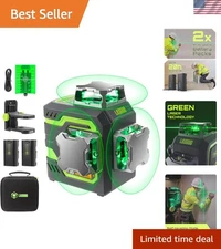 Versatile 3x360° Green Laser Level with Magnetic Stand for DIY & Construction