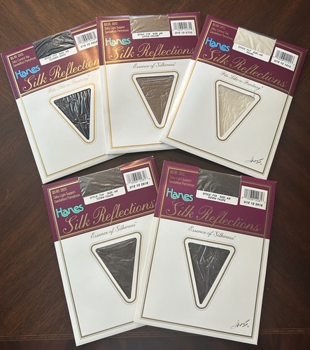 VTG 80’s Hanes Silk Reflections Pantyhose Size AB Lot Of 5