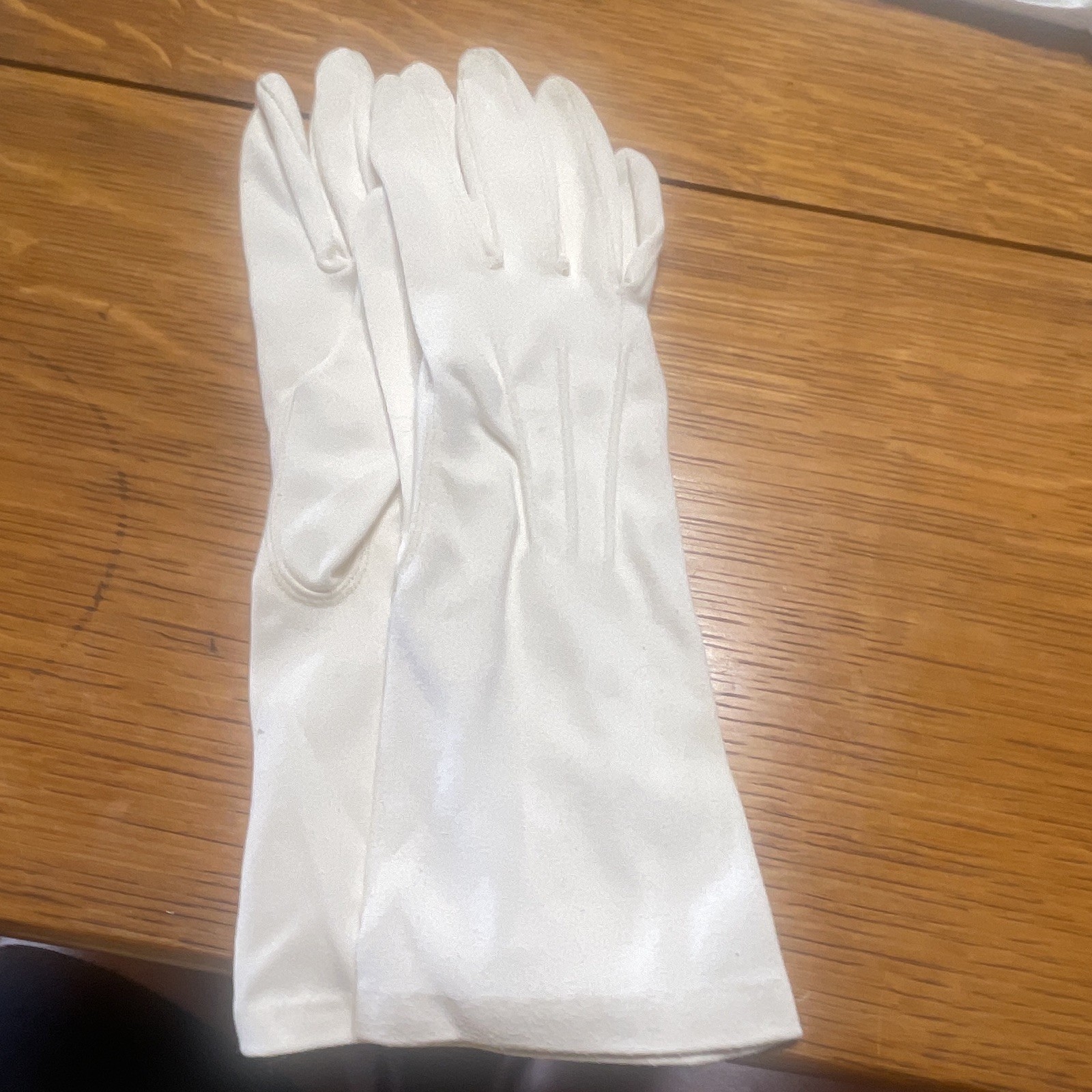White Satin Wrist Length Evening Gloves for Bridal Wear, One Size Fits All