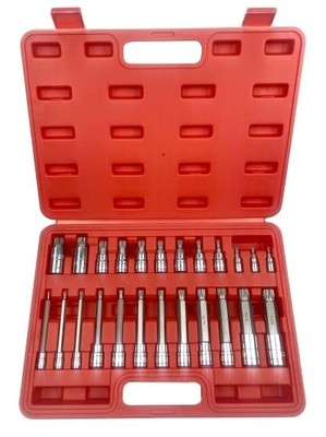 24pc Long Spline & Short Spline Bit Socket Set S2 STEEL XZN Triple Square