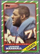 1986 Topps #148 Leonard Marshall Rookie Football card New York Giants!. rookie card picture