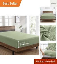 King Fitted Sheet Only - Hotel Quality Ultra Soft  Breathable Brushed Microf...