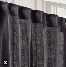 CB2 Brand Black 100% Linen Fabric Curtains Set of 2 Panels - Nice Quality 5.5 Yd