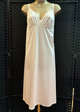 Vintage SHADOWLINE FULL SLIP Plus Size 46 White Sheer NYLON Lingerie Vixen READ