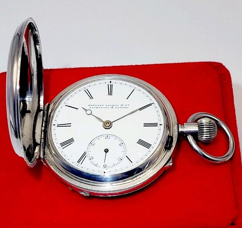 Working Antique Stewart Dawson Sterling Silver Pocket Watch Liverpool & London