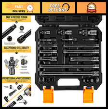 21-piece Drive Tool Accessory Set - Socket Adapters Extension Bars Universal J 21-piece Drive Tool Accessory Set - Socket Adapters Extension Bars Universal J