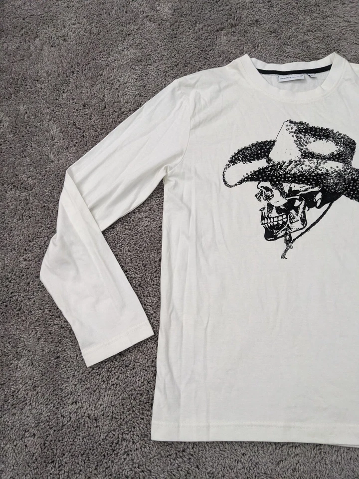 Camiseta Angelo Litrico Masculina Média Caveira Cowboy Western Strass Racer Branca - Imagem 3 de 4