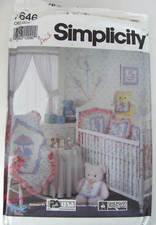 VTG 1991 Simplicity Pattern 7646 Baby Room Crib Pillows Blanket Curtains - UNCUT