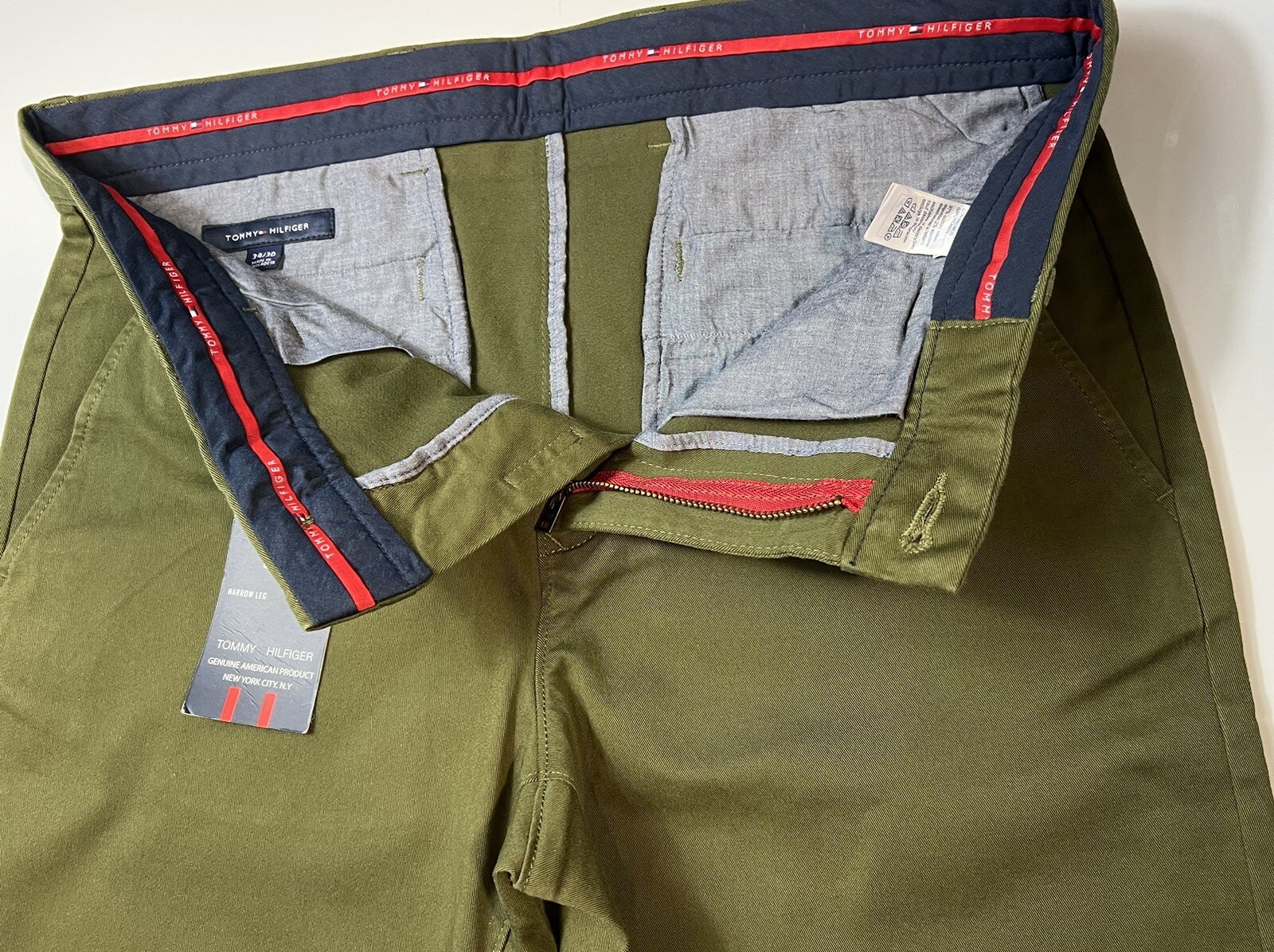Tommy Hilfiger 1985 Denton Flex Pima Chino  Army Green Size W34 L30 RRP£125 image 7