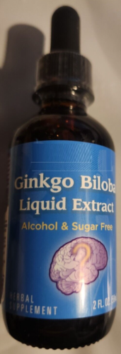 Ginkgo Biloba flüssiger Extrakt 2 flüssige Unzen | alkoholfrei, vegetarisch/nicht gentechnik/glutenfrei - Bild 1 von 3