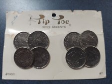 Tip Toe Vintage 1960s Silver Coins Shoe Clips 1 3/4" Square New NWT NOS
