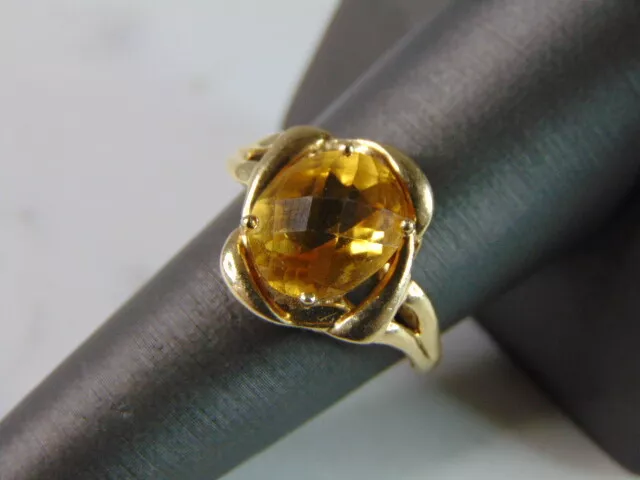 Womens Vintage Estate 10K Yellow Gold Citrine Ring 3.4g E3910 eBay
