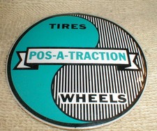 Pos-A-Traction Tires Wheels Vintage Vinyl Self Adhesive Decal 2 7/8" by 2 7/8"
