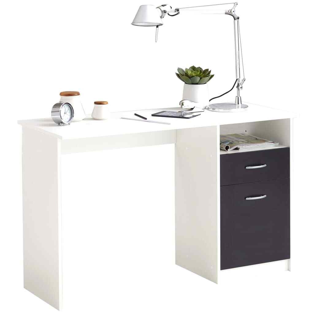 Bureau informatique 123 x 50 cm avec grand tiroir pour ordinateur portable noir