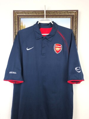 Vintage Nike Arsenal Football Jersey Soccer Shirt Train Polo Mens