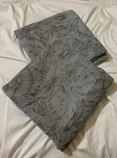 Decorative Set Of Two Gray With Floral Design Throw Pillow Covers 20  x 20  
