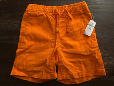 NWT Baby Gap 3T Orange Linen Cotton Blend Shorts Summer Beach Vacation New
