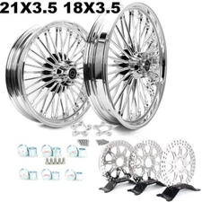 21x3.5 18x3.5 Fat Spoke Wheels Rotors for Harley Electra Glide Road King 00-07