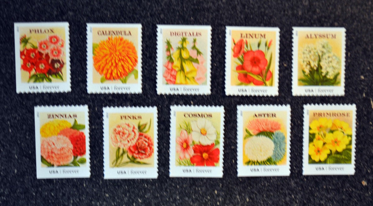 2013USA #4754-4763 Forever Vintage Seed Packets - Set of 10