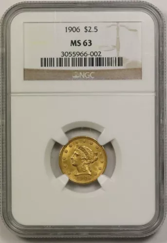 1906 $2.5 NGC MS 63 Liberty Head Gold Quarter Eagle