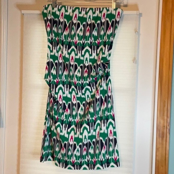 A Pea in the Pod Green Strapless Maternity Dress Large New
