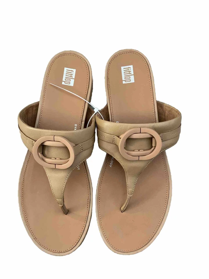 Nuevas Sandalias FitFlop GRACIE CIRCLET Cuero Puntera Chanclas Talla 10 42 LATTE Foto 3 de 4