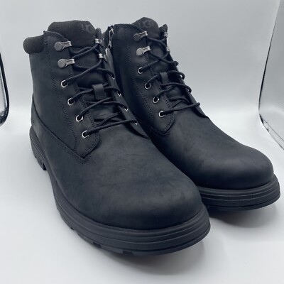 NWOB Ugg Men Sz 14 Biltmore Mid Boot Solid Black Waterproof Plain Toe MSRP  $150