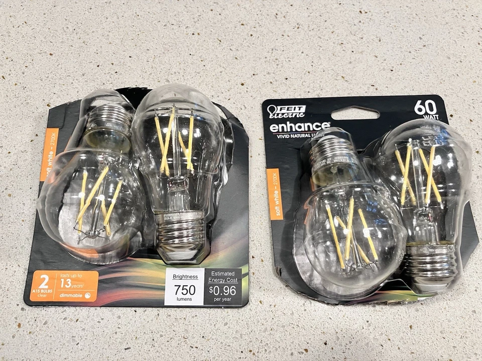 6 Count- Feit Enhance Warm White 60 Watt Clear Glass Bulbs A15 2700K LED  - Image 2 of 2